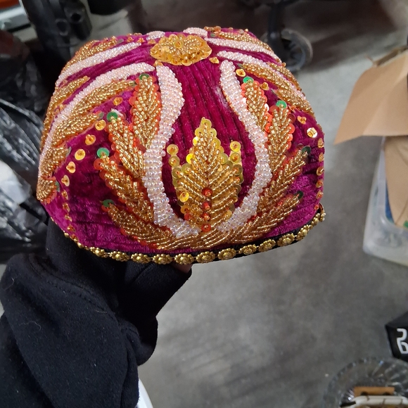 Embellished Burgundy and Gold Women's Accessory